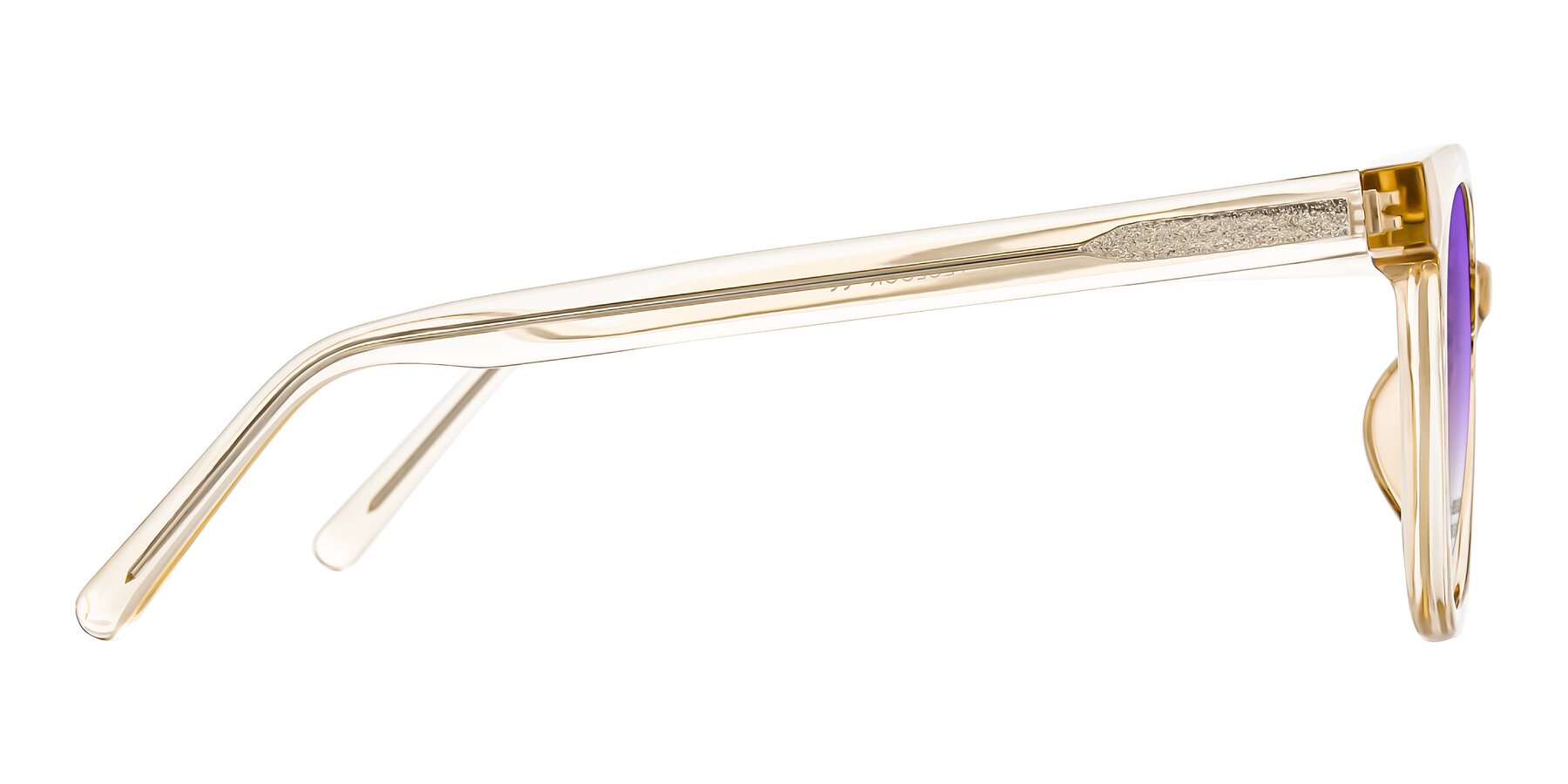 Side of Jeromme in Champagne with Purple Gradient Lenses