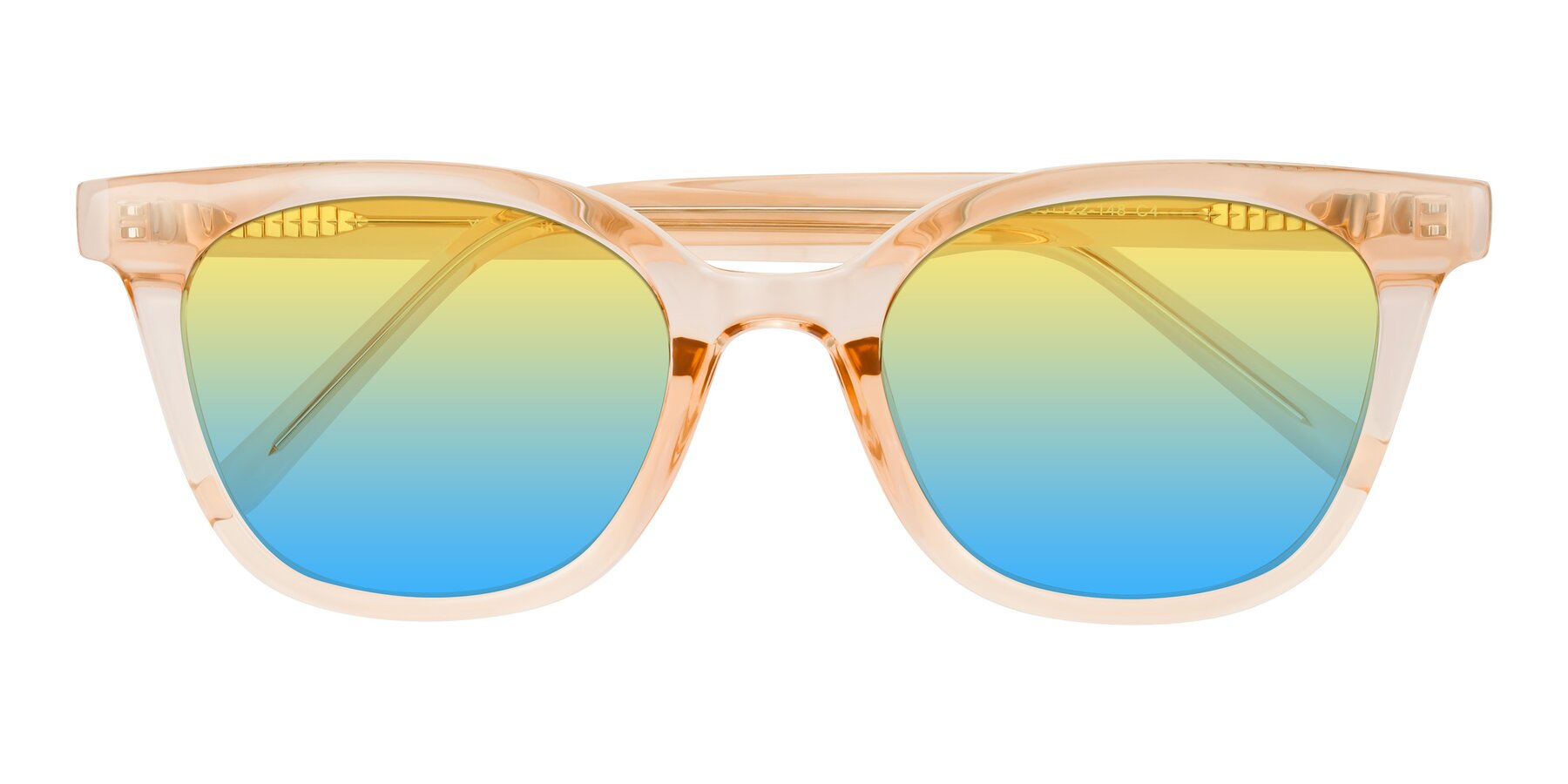 Folded Front of Jeromme in Champagne with Yellow / Blue Gradient Lenses