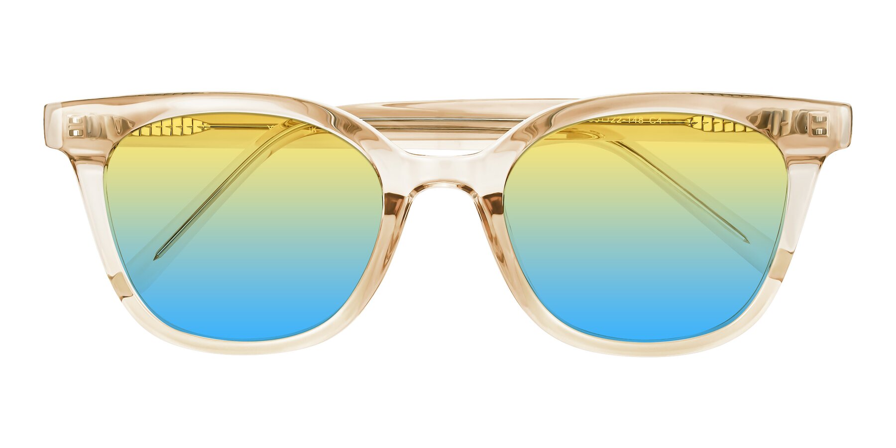 Folded Front of Jeromme in Champagne with Yellow / Blue Gradient Lenses