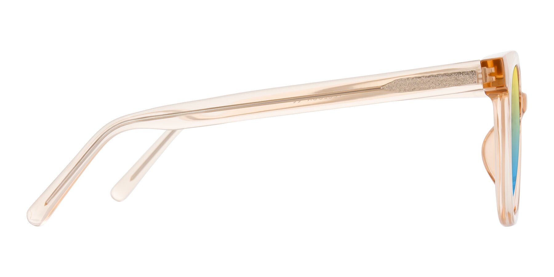 Side of Jeromme in Champagne with Yellow / Blue Gradient Lenses