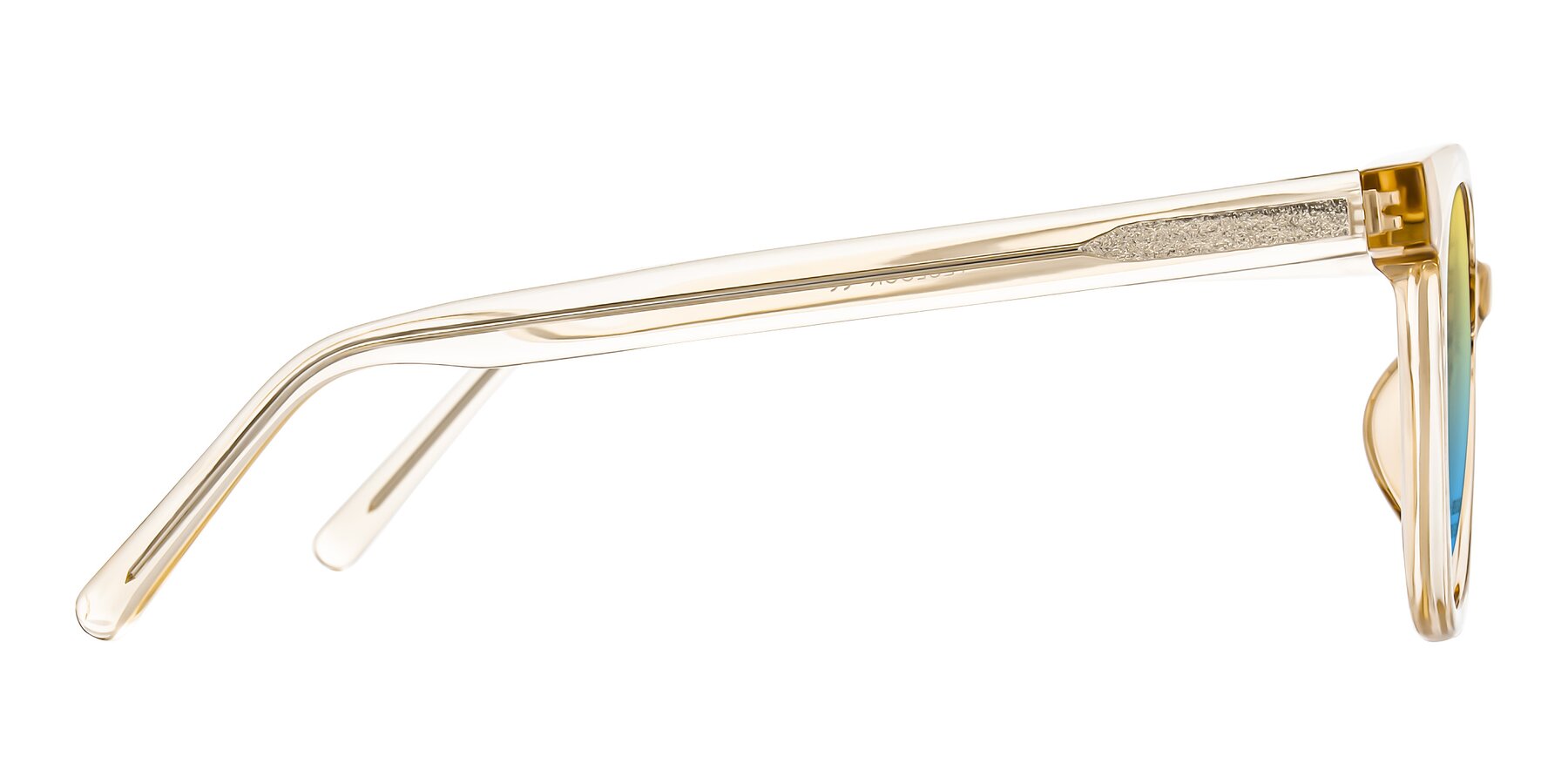 Side of Jeromme in Champagne with Yellow / Blue Gradient Lenses