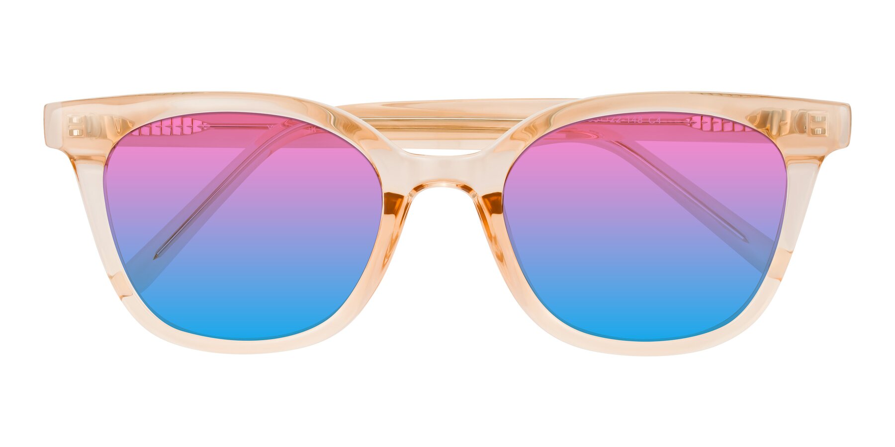 Folded Front of Jeromme in Champagne with Pink / Blue Gradient Lenses
