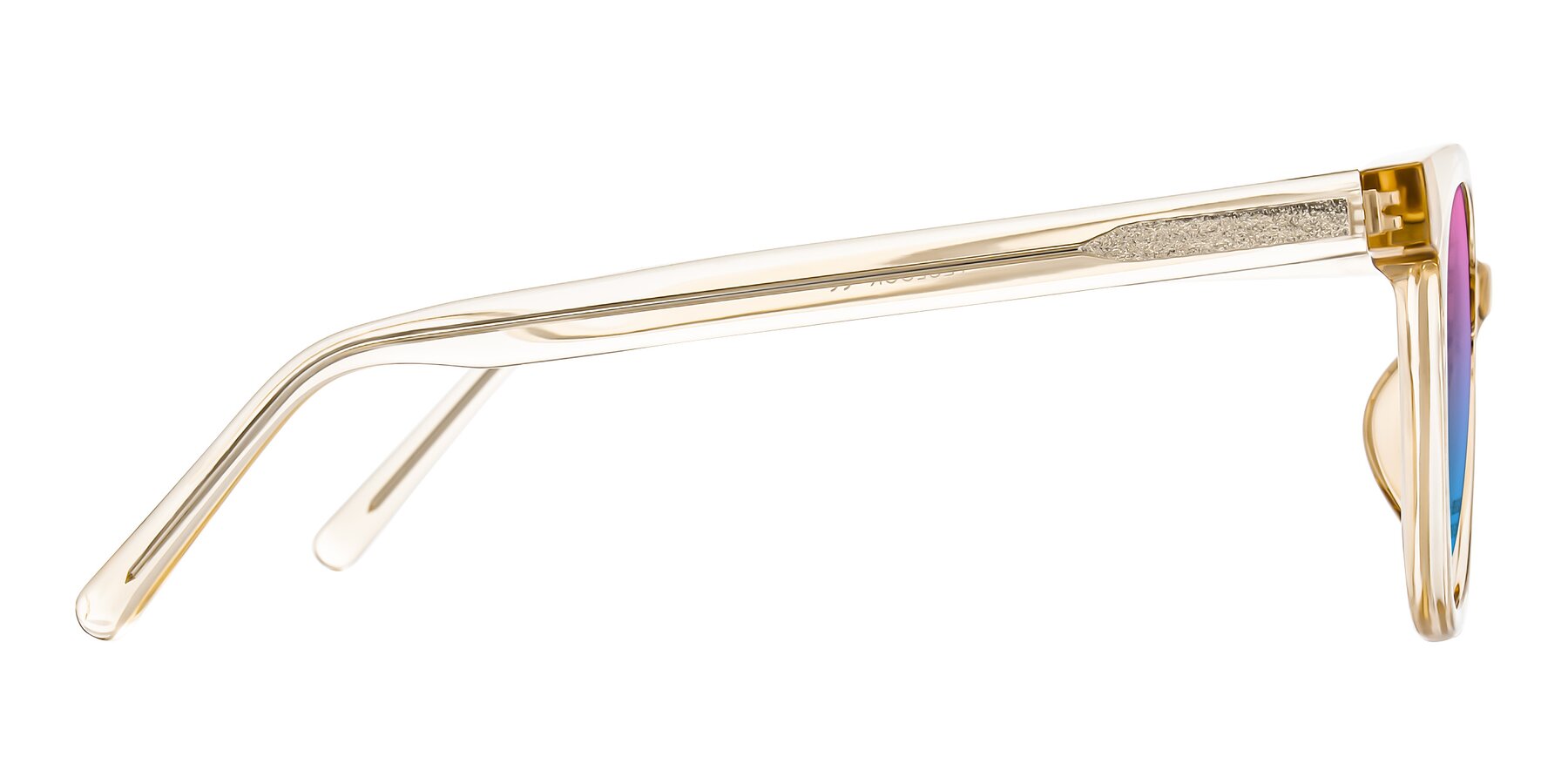 Side of Jeromme in Champagne with Pink / Blue Gradient Lenses