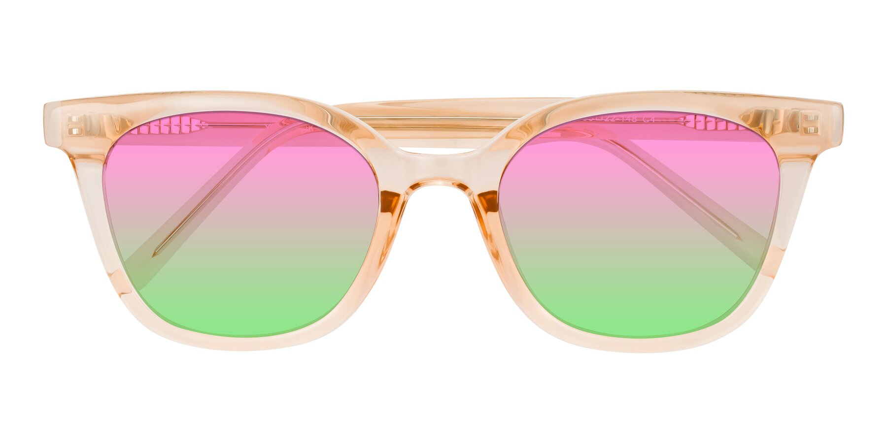Folded Front of Jeromme in Champagne with Pink / Green Gradient Lenses