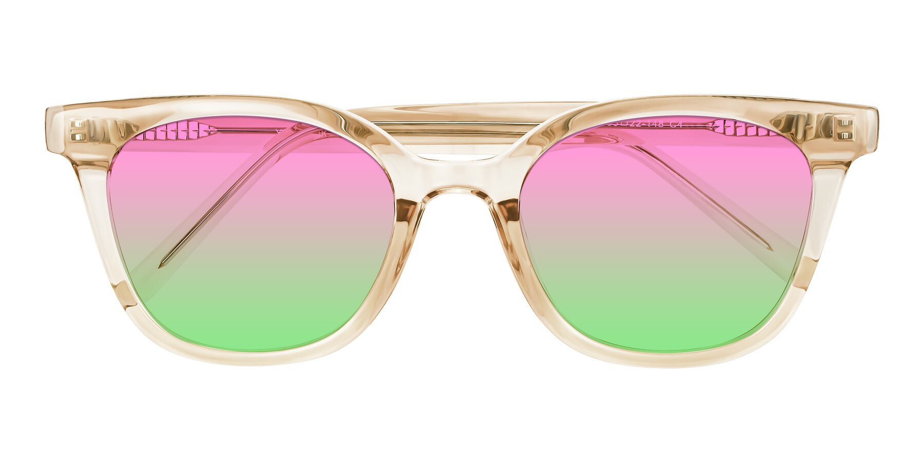 Folded Front of Jeromme in Champagne with Pink / Green Gradient Lenses