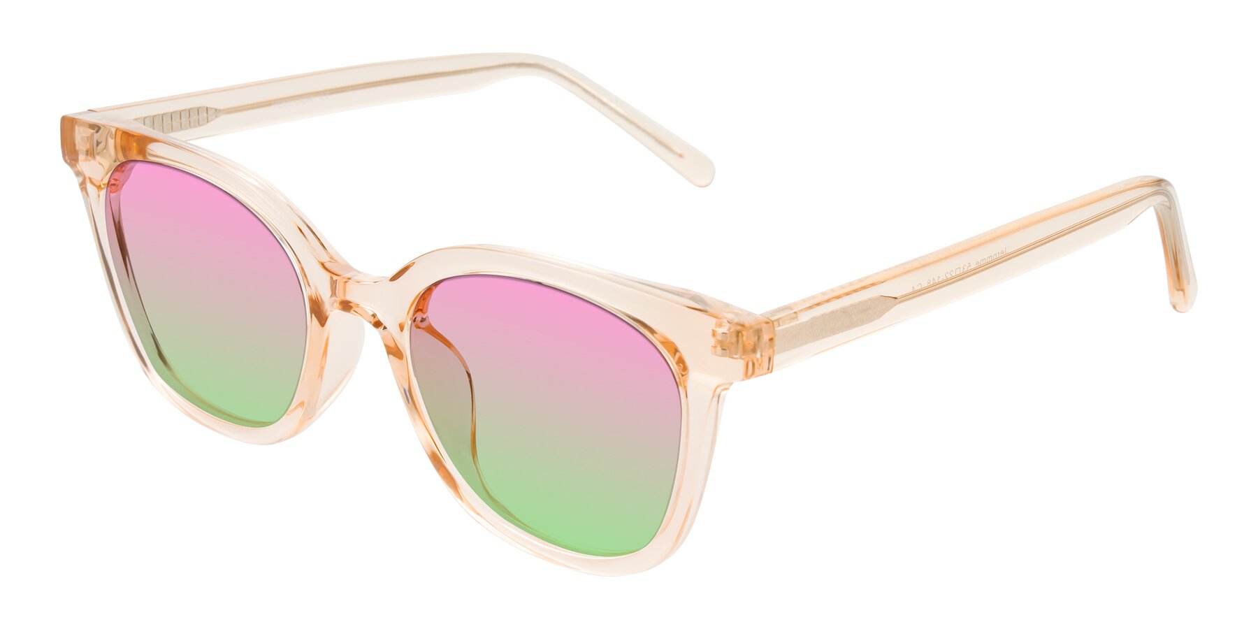 Angle of Jeromme in Champagne with Pink / Green Gradient Lenses