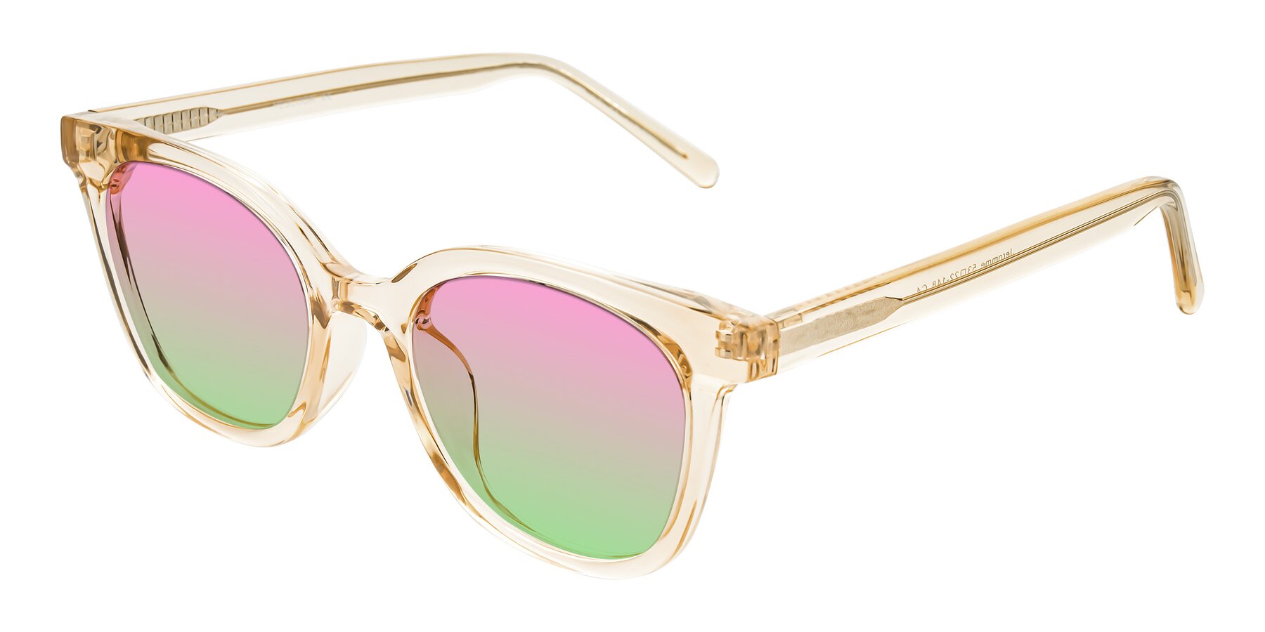 Angle of Jeromme in Champagne with Pink / Green Gradient Lenses