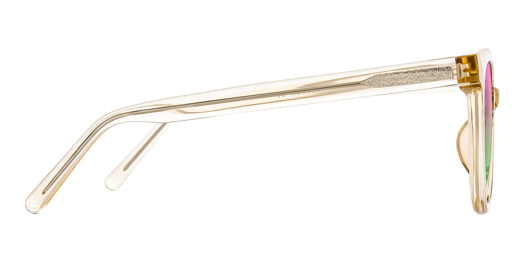Side of Jeromme in Champagne with Pink / Green Gradient Lenses