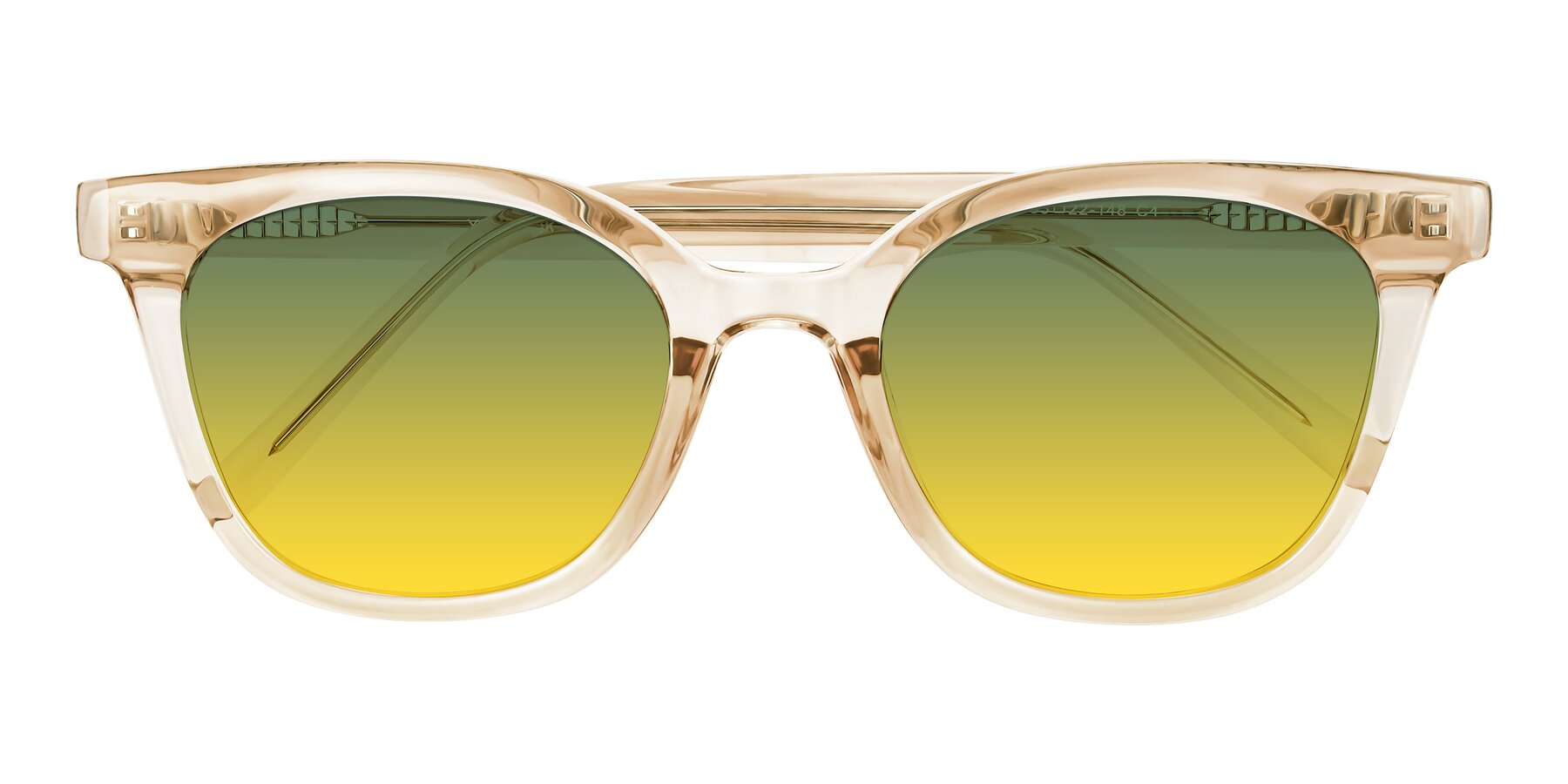 Folded Front of Jeromme in Champagne with Green / Yellow Gradient Lenses