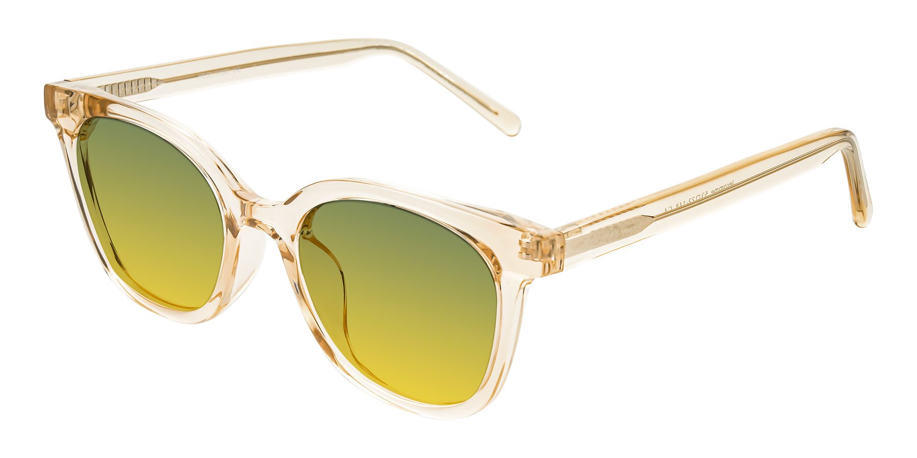 Angle of Jeromme in Champagne with Green / Yellow Gradient Lenses