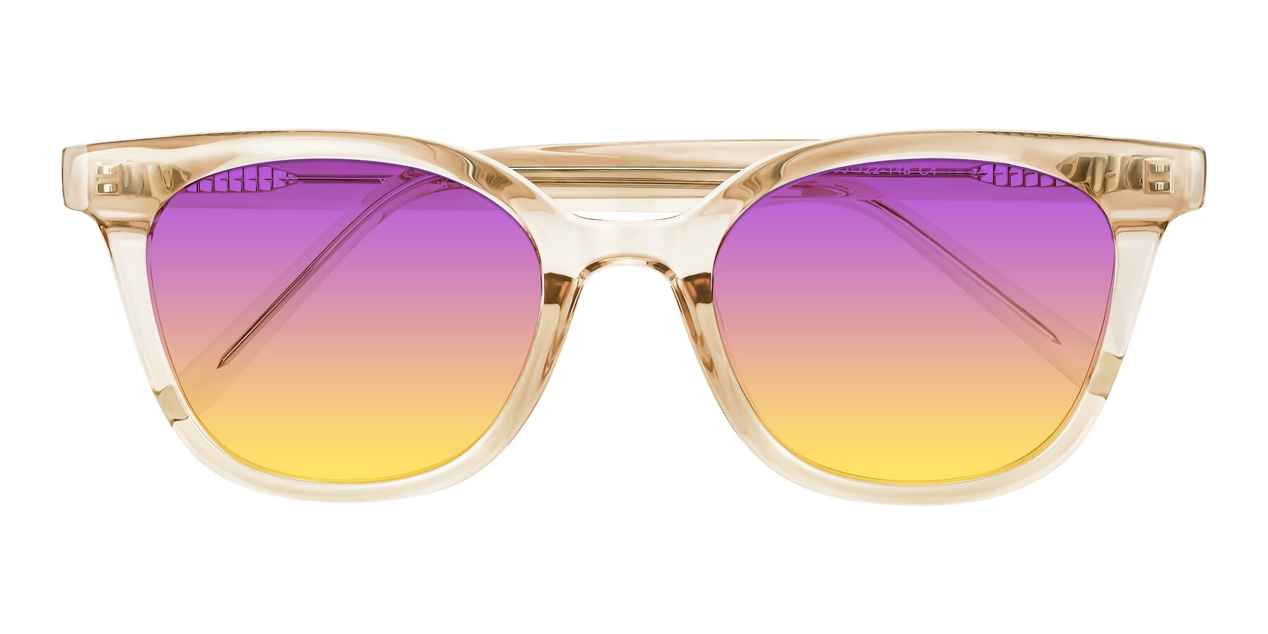 Folded Front of Jeromme in Champagne with Purple / Yellow Gradient Lenses