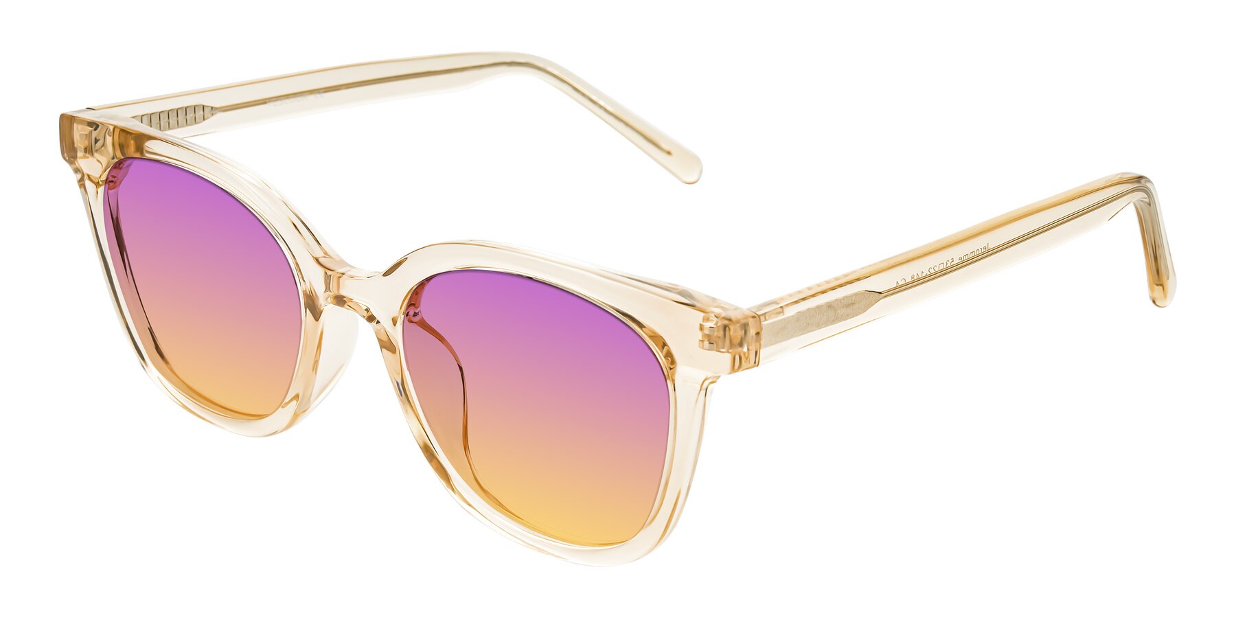 Angle of Jeromme in Champagne with Purple / Yellow Gradient Lenses