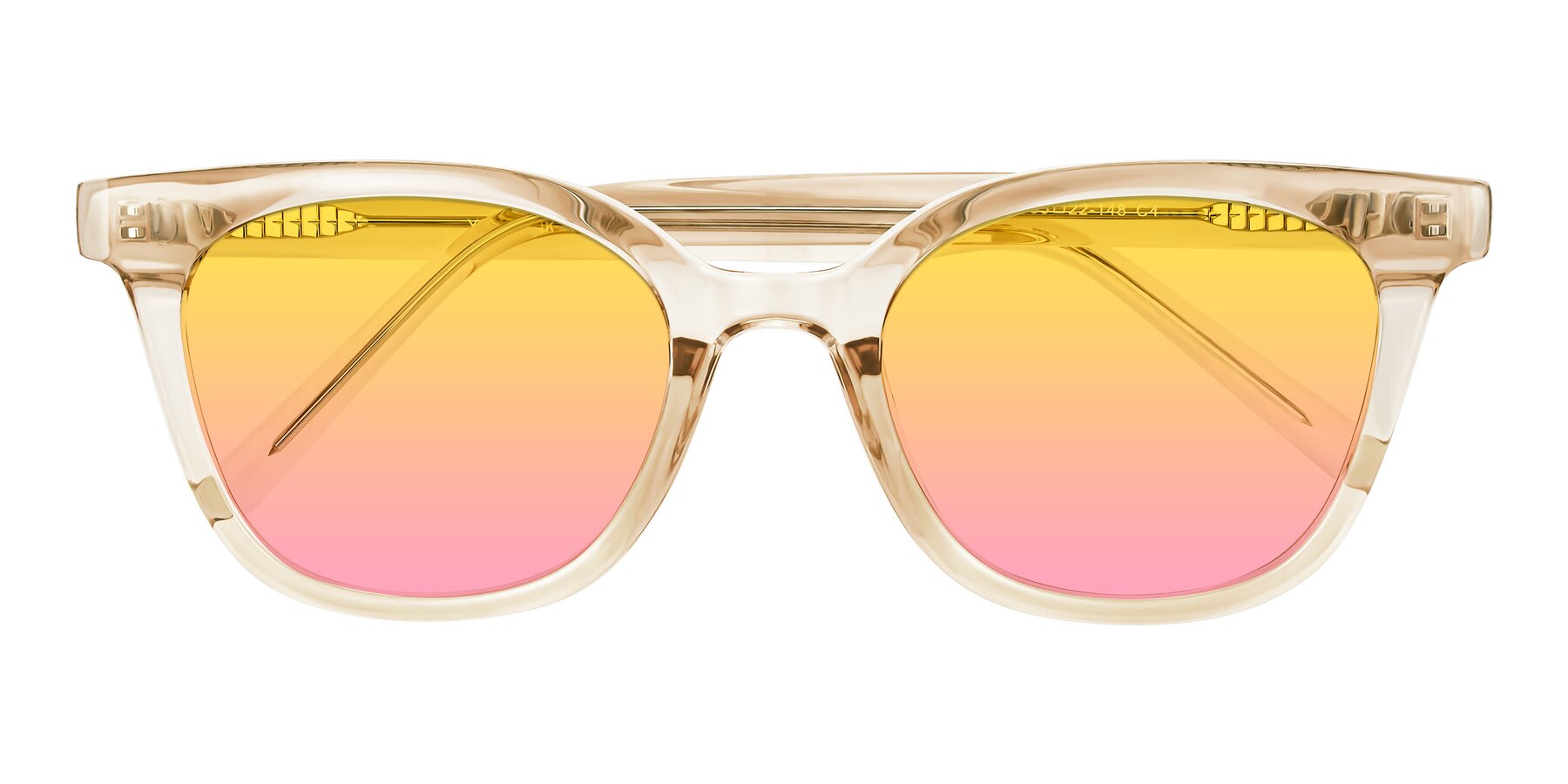 Folded Front of Jeromme in Champagne with Yellow / Pink Gradient Lenses