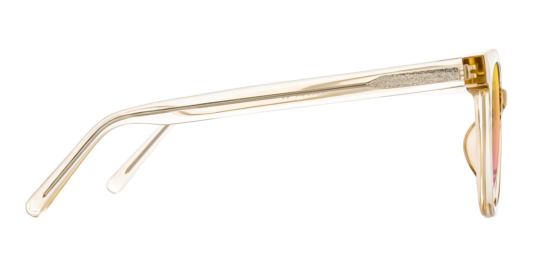 Side of Jeromme in Champagne with Yellow / Pink Gradient Lenses