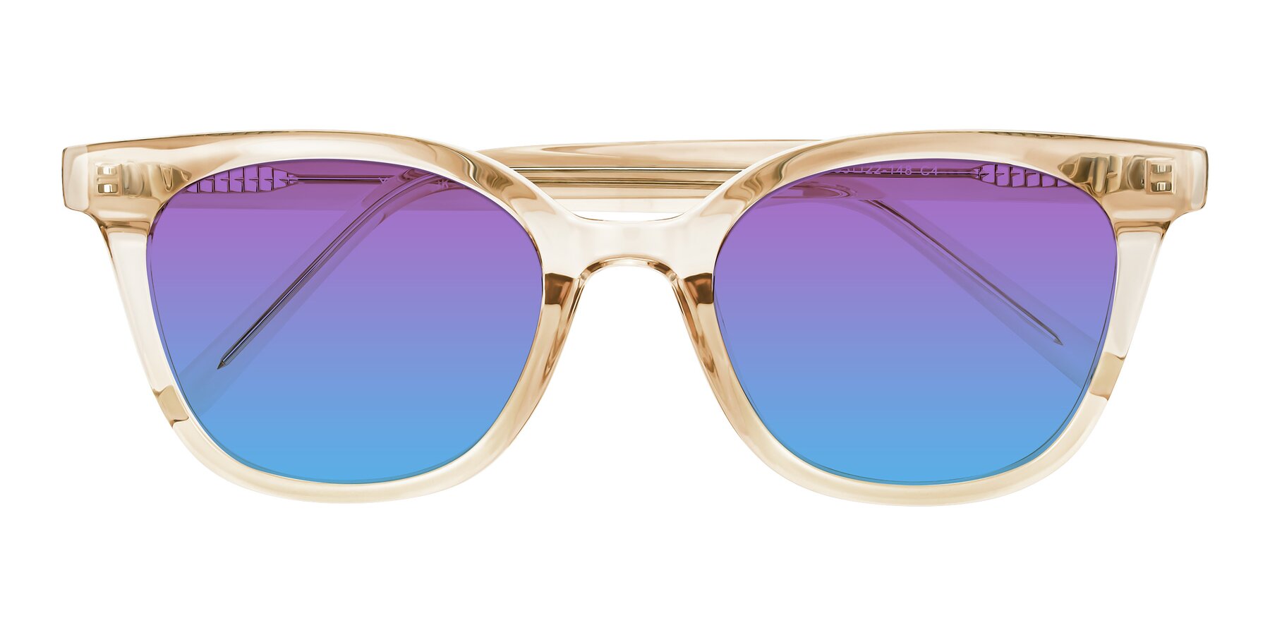 Folded Front of Jeromme in Champagne with Purple / Blue Gradient Lenses