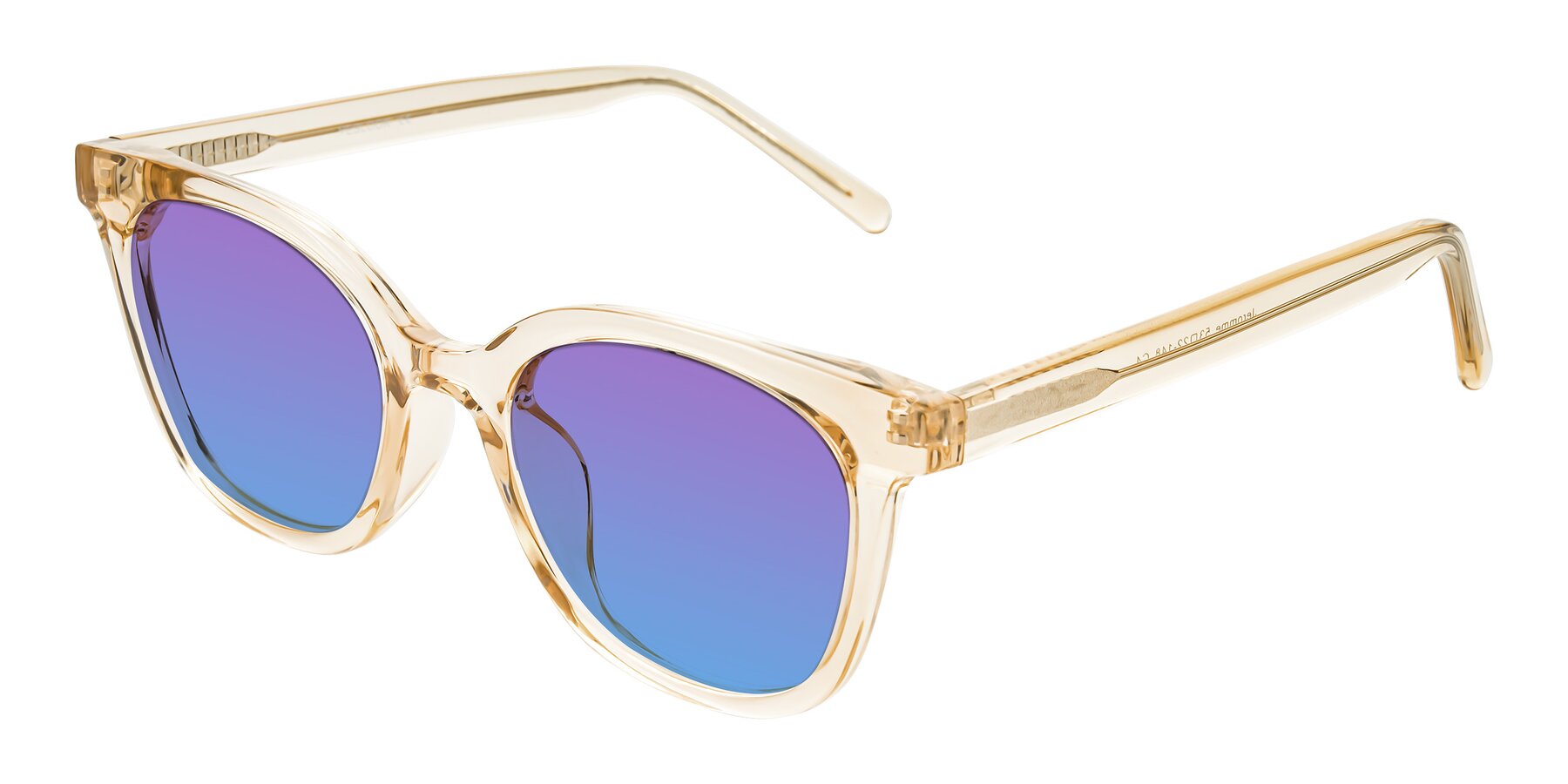 Angle of Jeromme in Champagne with Purple / Blue Gradient Lenses