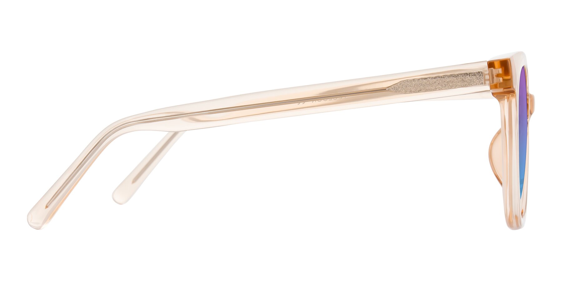 Side of Jeromme in Champagne with Purple / Blue Gradient Lenses