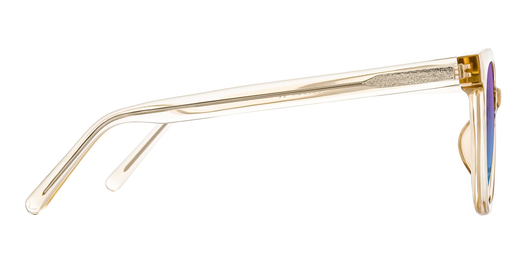 Side of Jeromme in Champagne with Purple / Blue Gradient Lenses