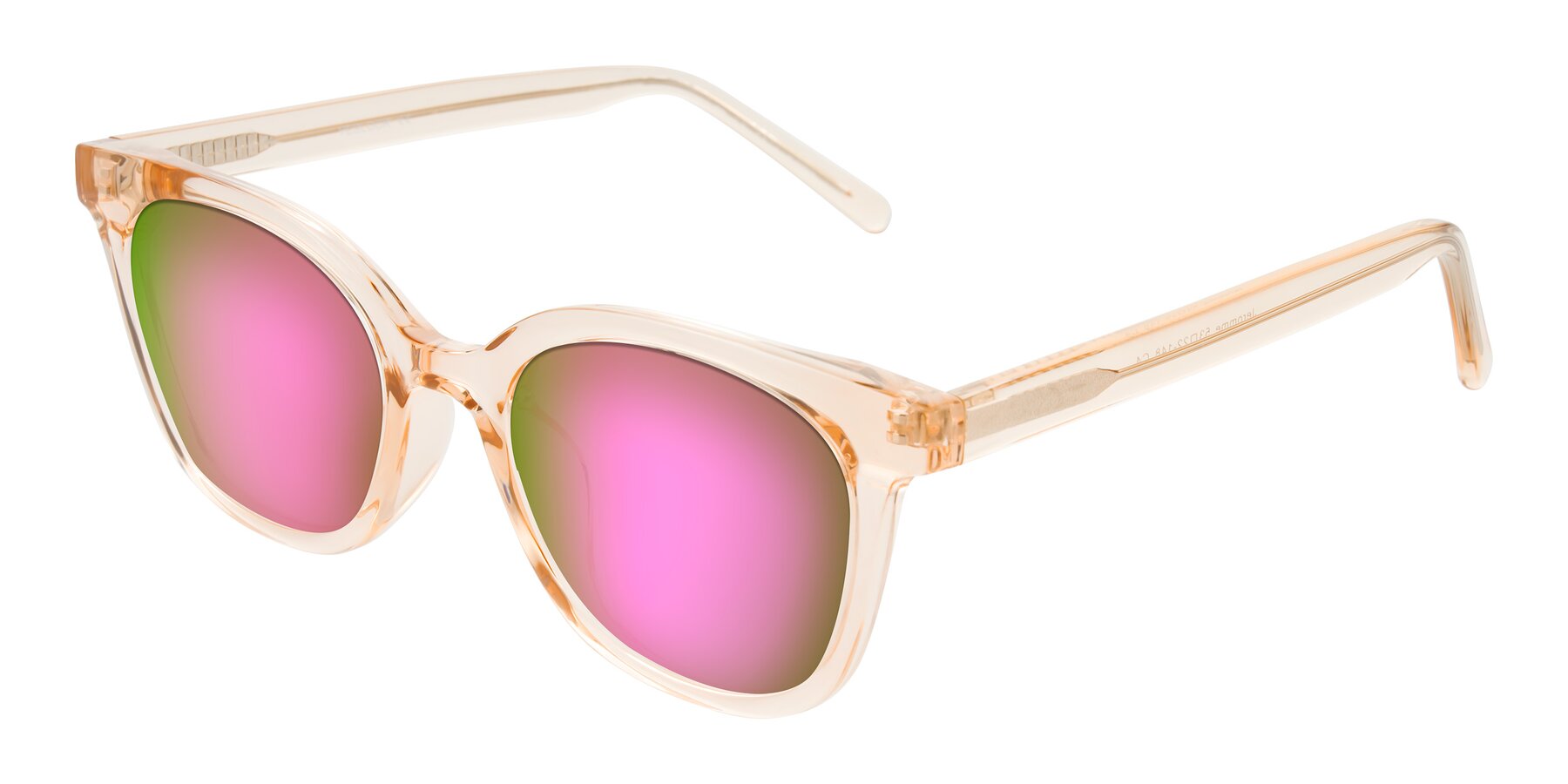 Angle of Jeromme in Champagne with Pink Mirrored Lenses