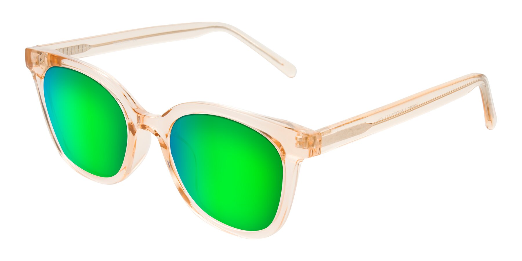 Angle of Jeromme in Champagne with Green Mirrored Lenses