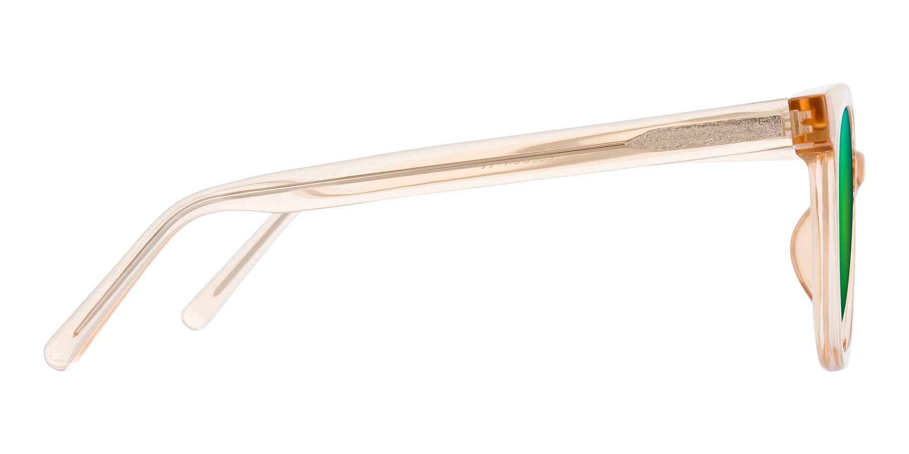 Side of Jeromme in Champagne with Green Mirrored Lenses