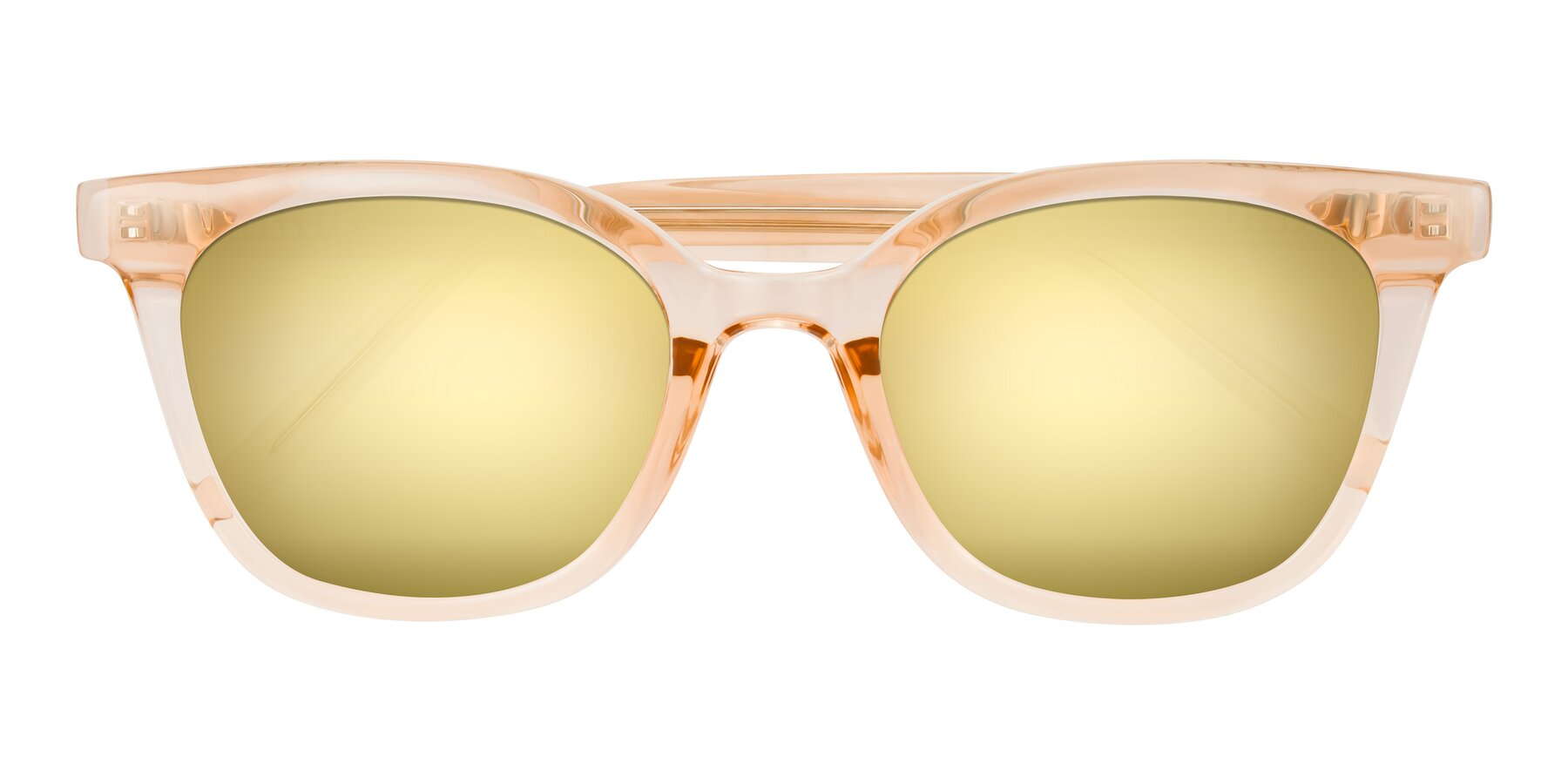 Folded Front of Jeromme in Champagne with Gold Mirrored Lenses