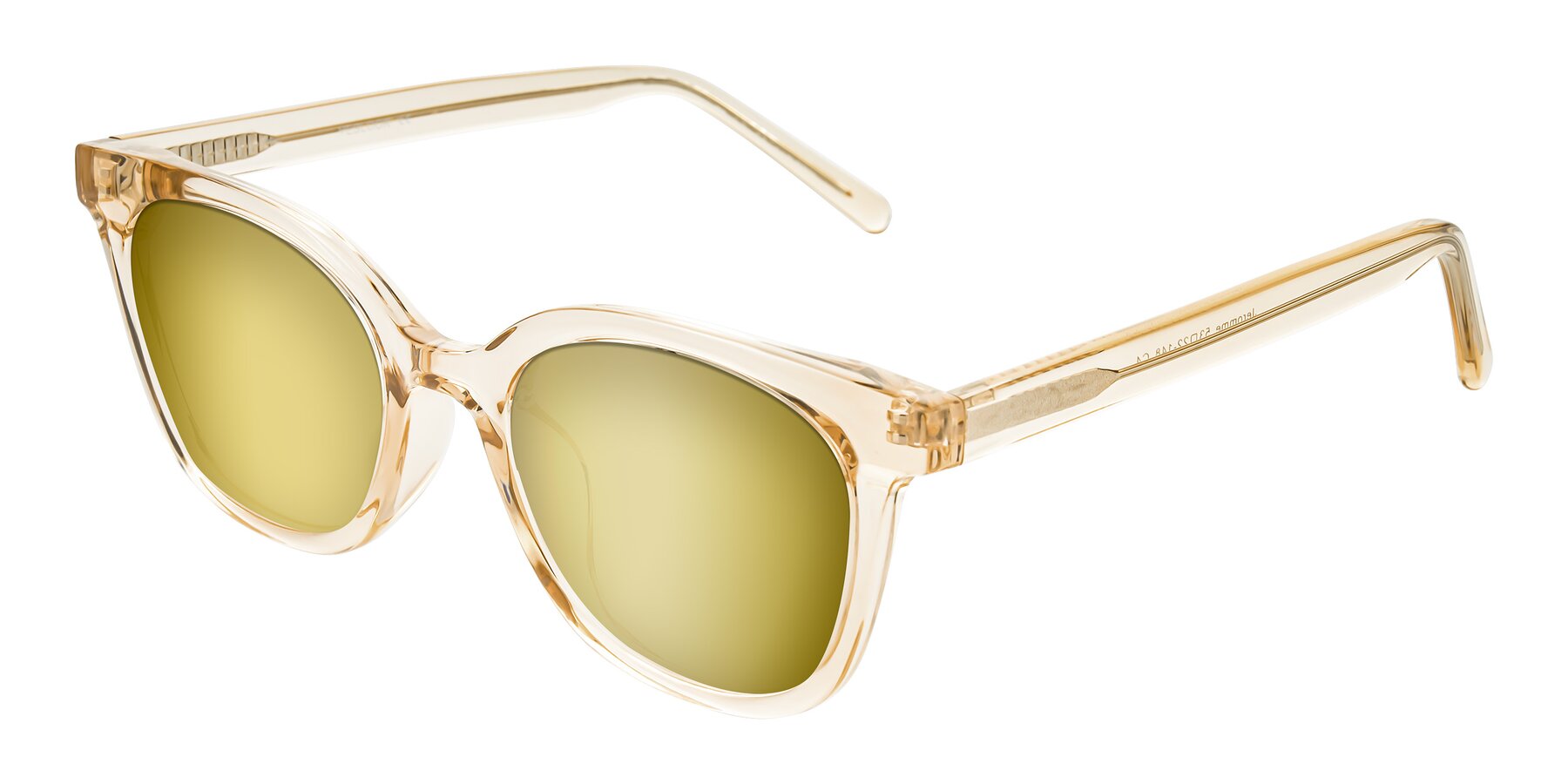 Angle of Jeromme in Champagne with Gold Mirrored Lenses