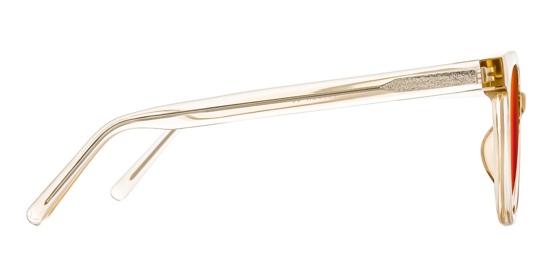 Side of Jeromme in Champagne with Red Gold Mirrored Lenses