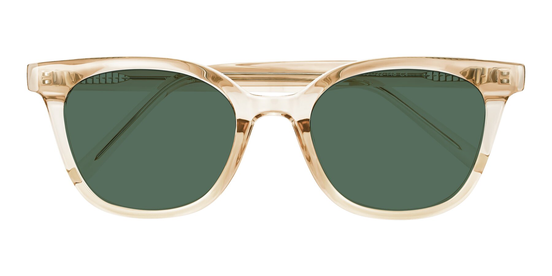 Folded Front of Jeromme in Champagne with Green Polarized Lenses