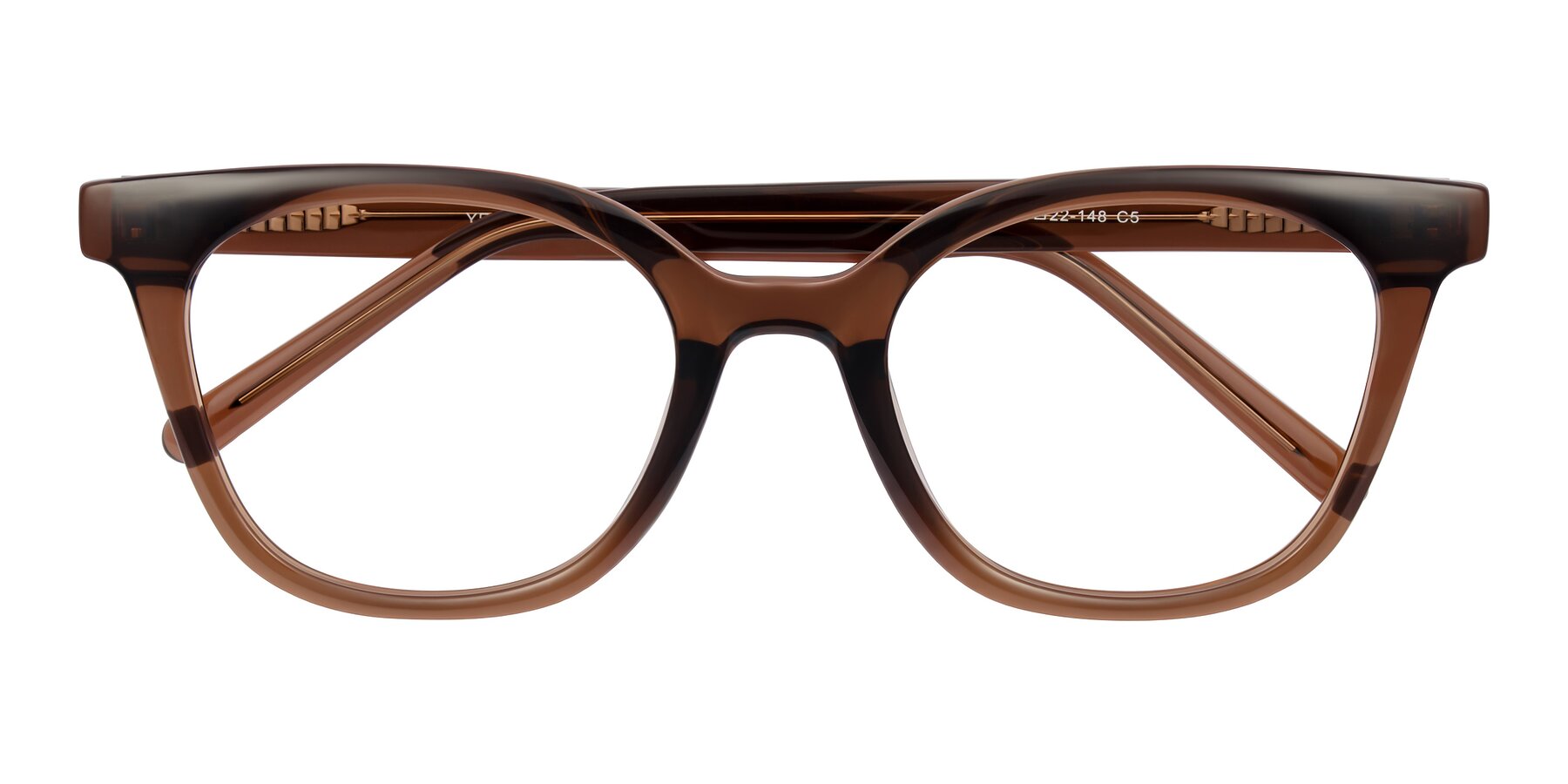 Folded Front of Jeromme in Coffee with Clear Eyeglass Lenses
