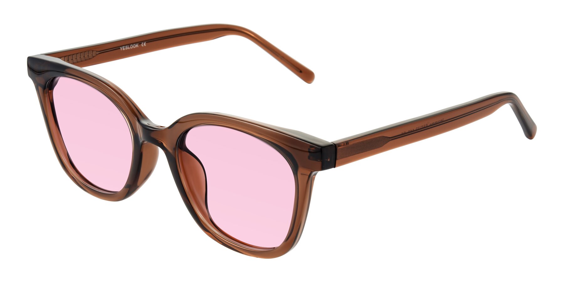 Angle of Jeromme in Coffee with Light Pink Tinted Lenses