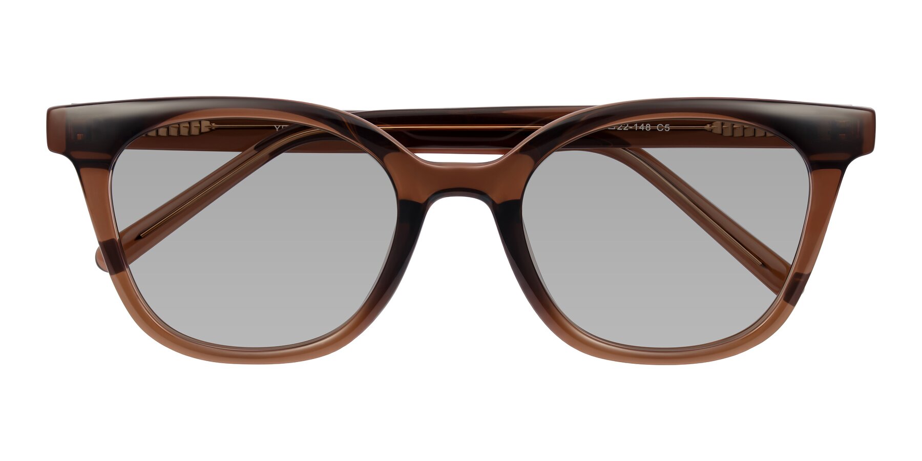 Folded Front of Jeromme in Coffee with Light Gray Tinted Lenses