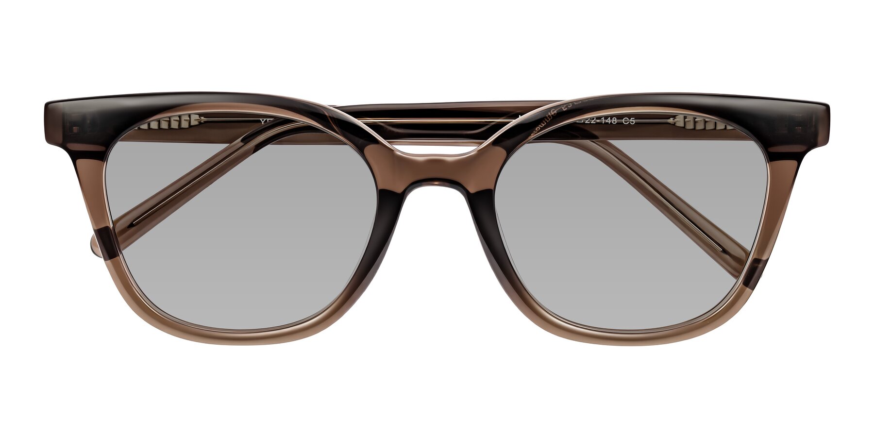Folded Front of Jeromme in Coffee with Light Gray Tinted Lenses