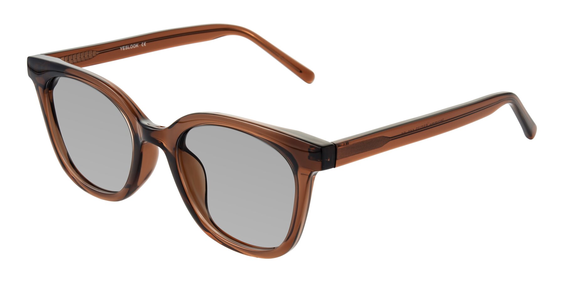 Angle of Jeromme in Coffee with Light Gray Tinted Lenses