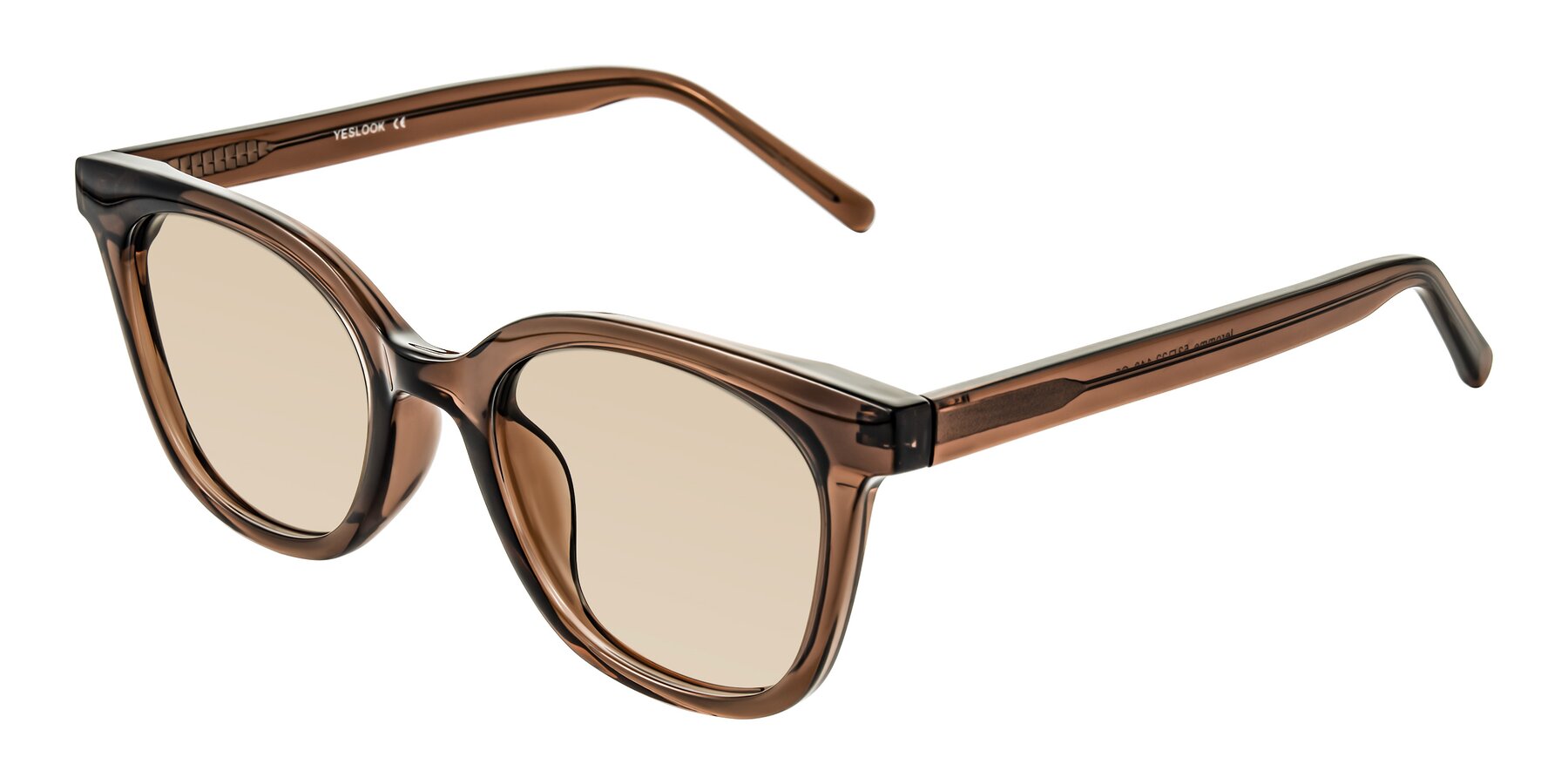 Angle of Jeromme in Coffee with Light Brown Tinted Lenses