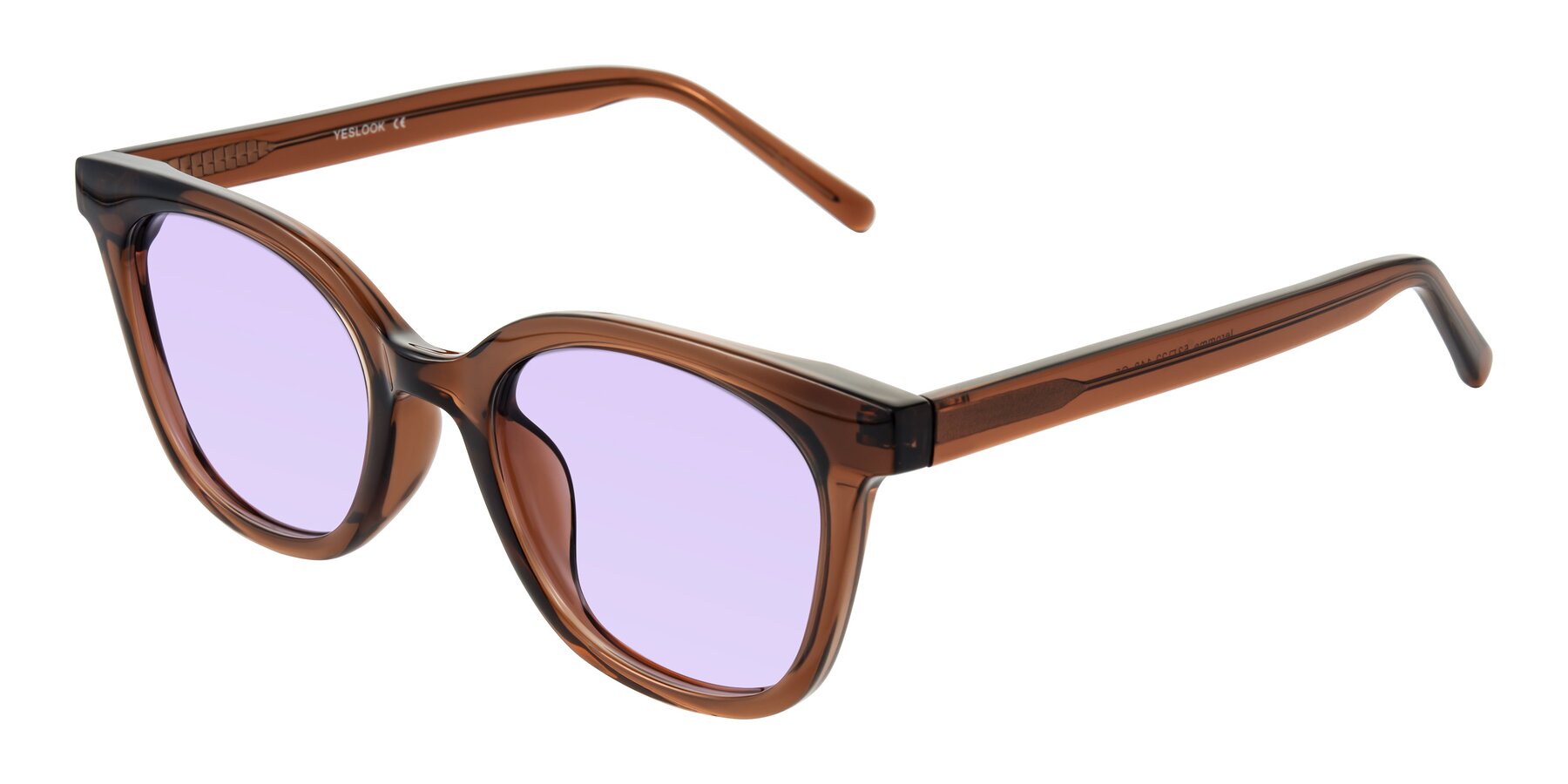 Angle of Jeromme in Coffee with Light Purple Tinted Lenses