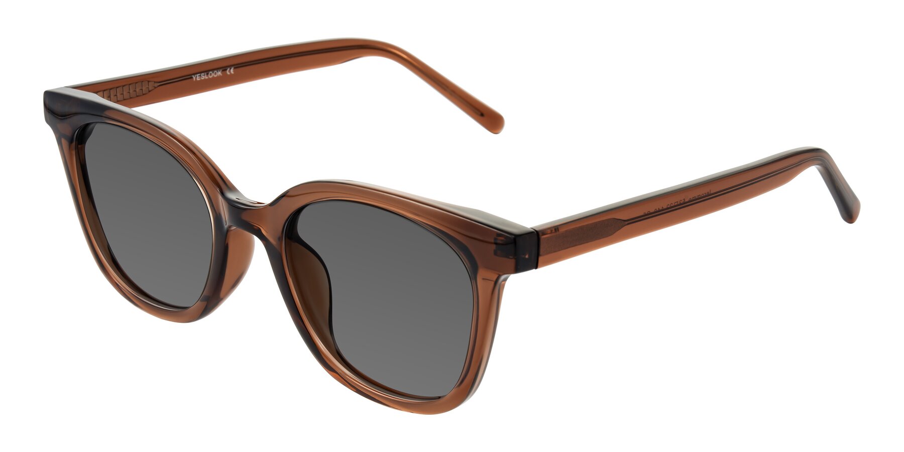 Angle of Jeromme in Coffee with Medium Gray Tinted Lenses
