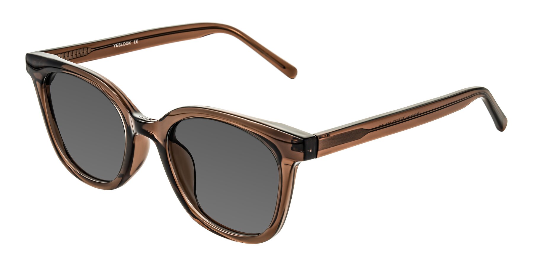 Angle of Jeromme in Coffee with Medium Gray Tinted Lenses
