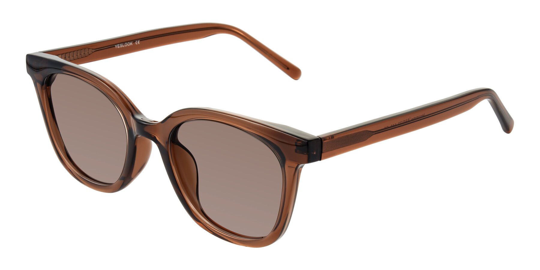 Angle of Jeromme in Coffee with Medium Brown Tinted Lenses