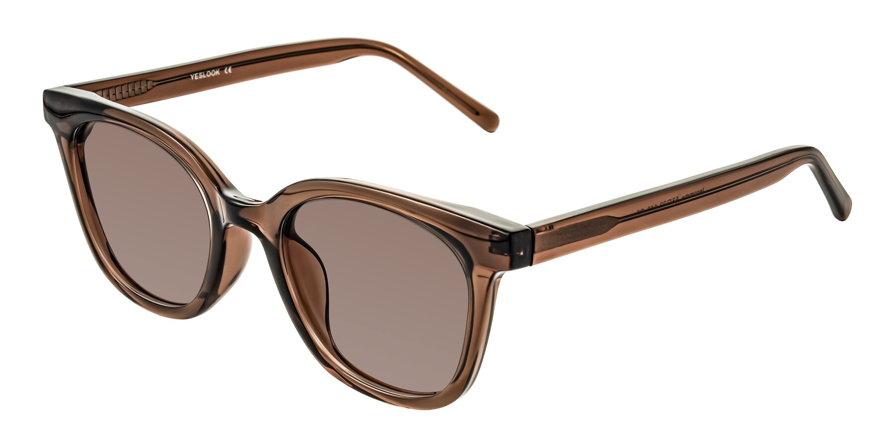 Angle of Jeromme in Coffee with Medium Brown Tinted Lenses