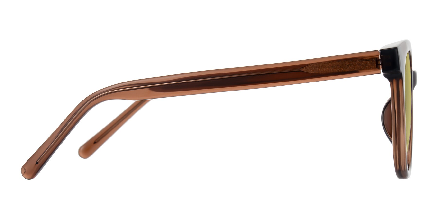 Side of Jeromme in Coffee with Medium Champagne Tinted Lenses