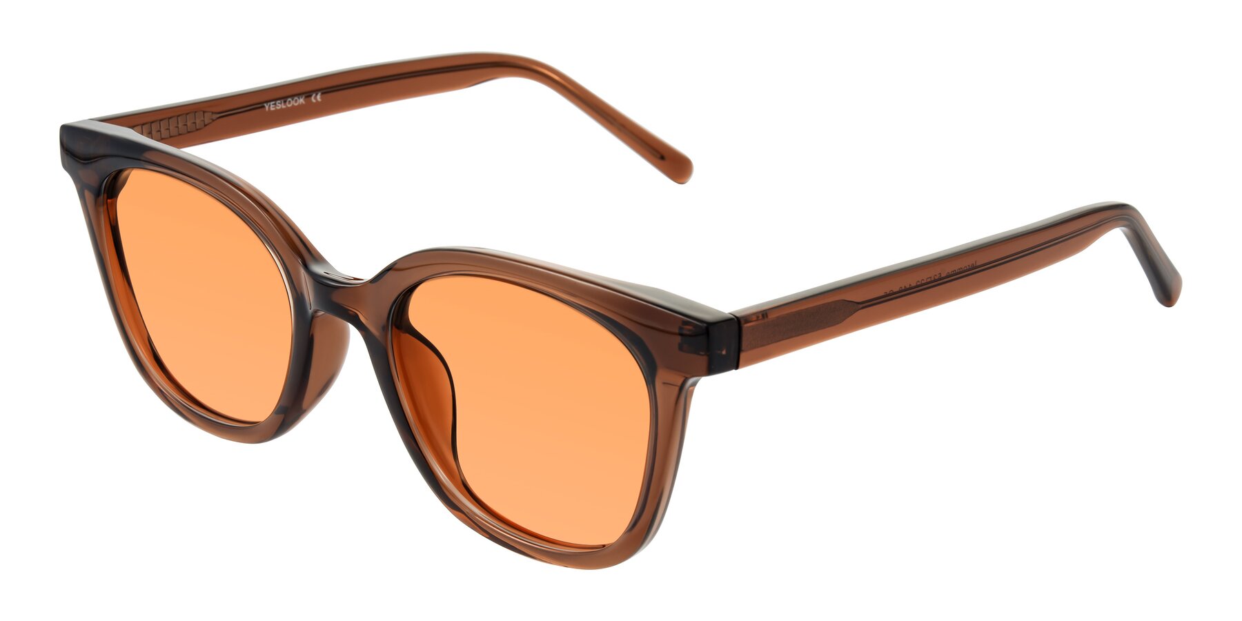 Angle of Jeromme in Coffee with Medium Orange Tinted Lenses