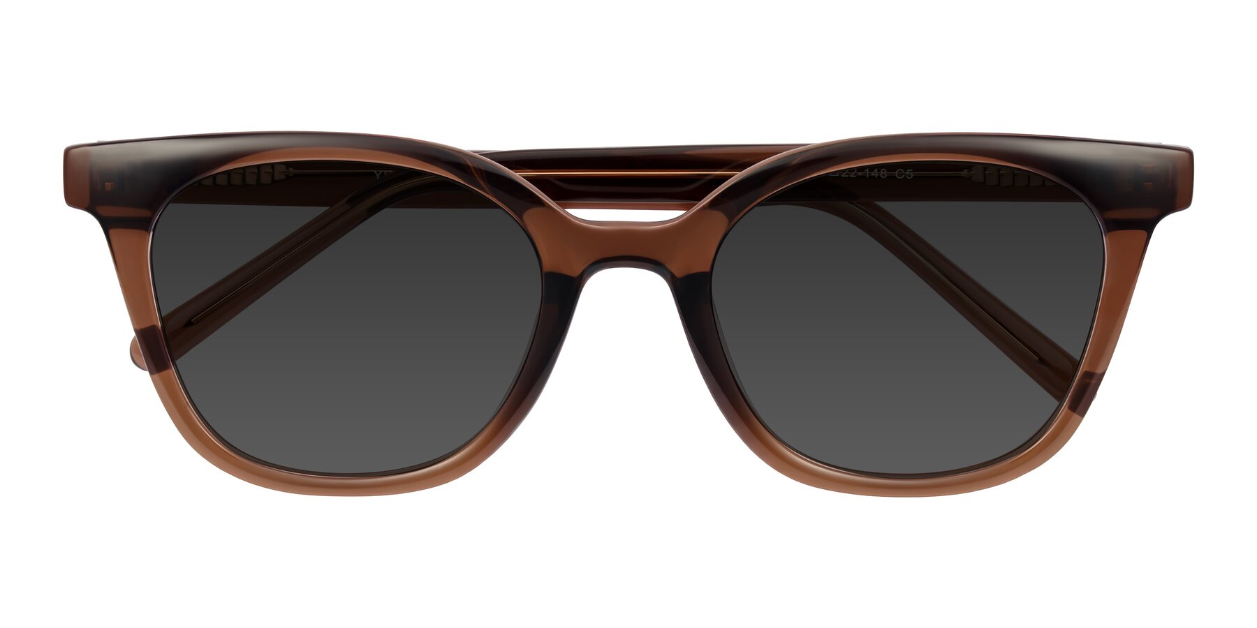 Folded Front of Jeromme in Coffee with Gray Tinted Lenses
