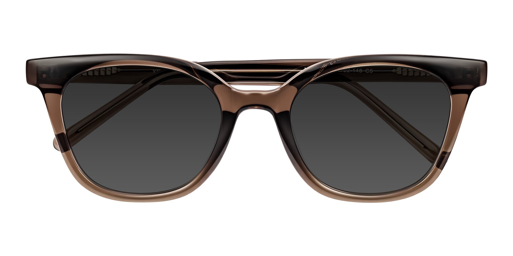 Folded Front of Jeromme in Coffee with Gray Tinted Lenses