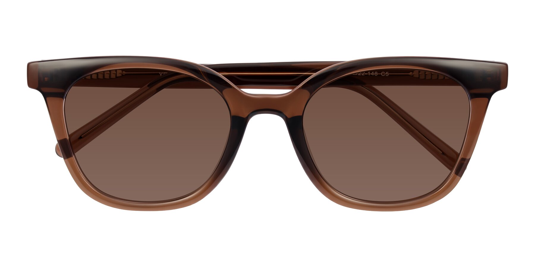 Folded Front of Jeromme in Coffee with Brown Tinted Lenses