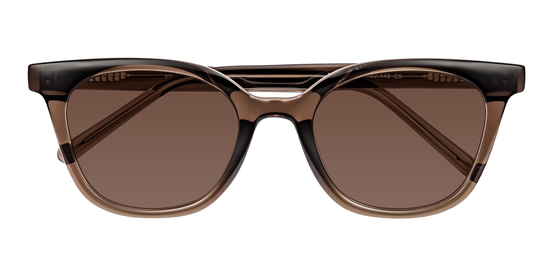 Folded Front of Jeromme in Coffee with Brown Tinted Lenses
