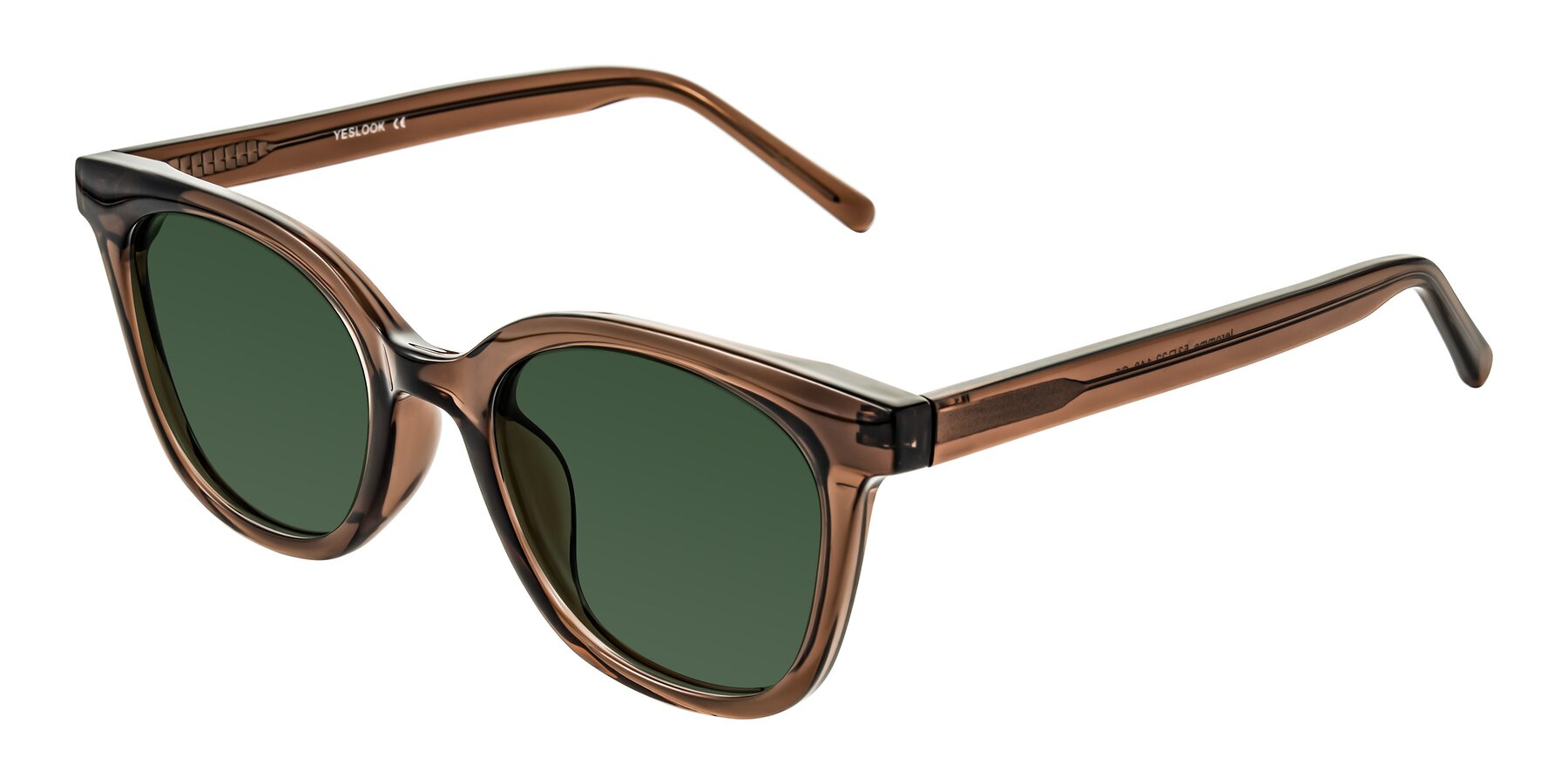 Angle of Jeromme in Coffee with Green Tinted Lenses