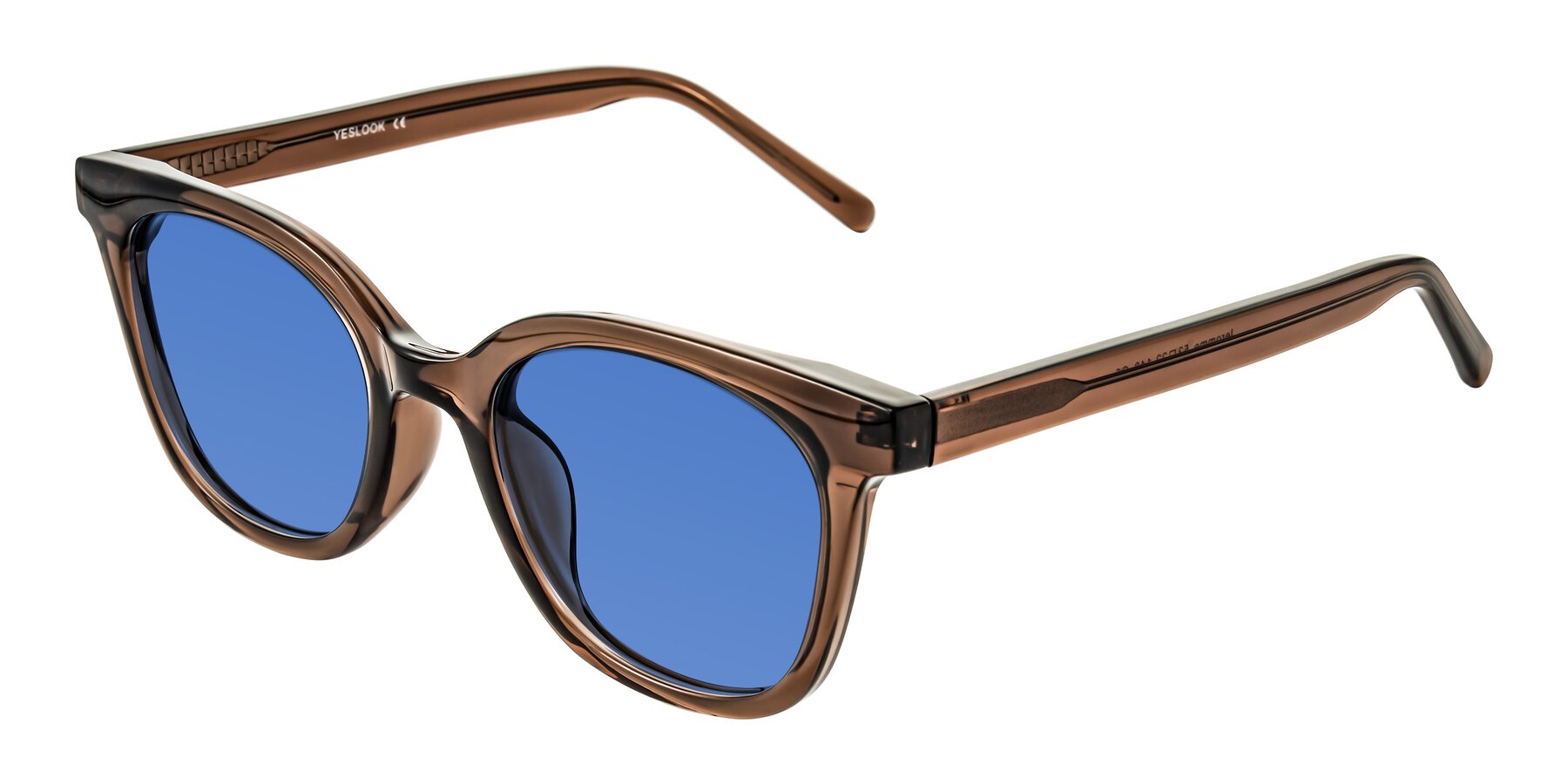 Angle of Jeromme in Coffee with Blue Tinted Lenses