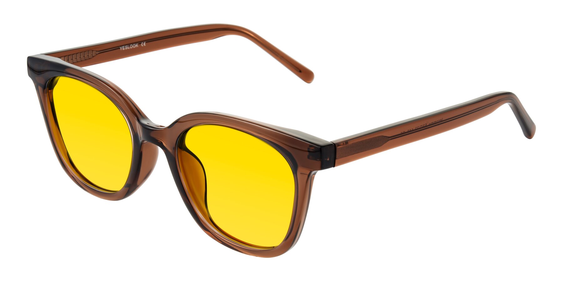 Angle of Jeromme in Coffee with Yellow Tinted Lenses