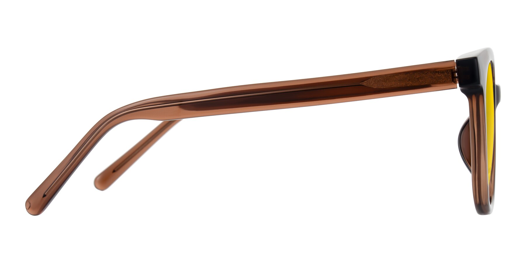 Side of Jeromme in Coffee with Yellow Tinted Lenses